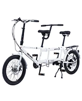 Simplie Fun Tandem bike, 20inch wheels, 2-seater, shimano 7 speed, foldable tandem adult beach cruiser