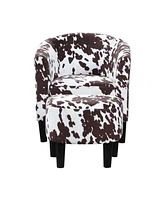 Convenience Concepts 26.25" Faux Cowhide Churchill Accent Chair with Ottoman