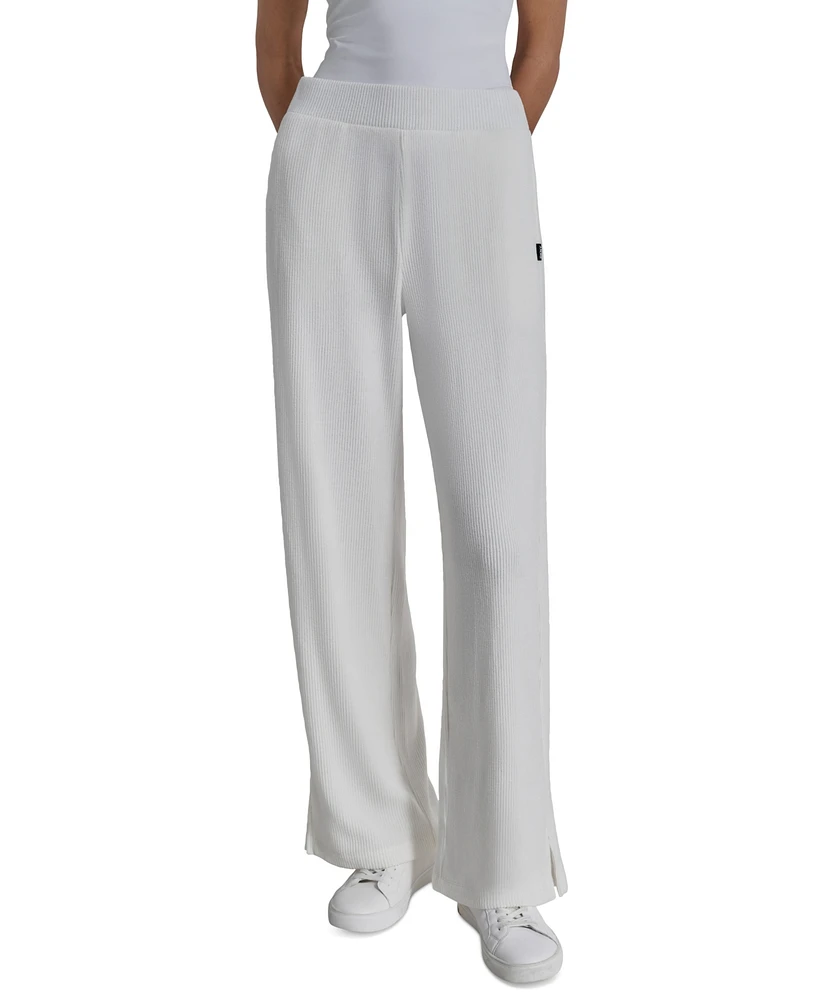 Dkny Women's Brushed Rib-Knit Straight-Leg Pants