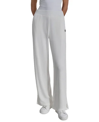 Dkny Women's Brushed Rib-Knit Straight-Leg Pants