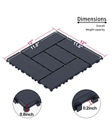 Zz Style 12" Patio Deck Tiles, Diy Module Interlocking Decking Tiles Floor Tile, Easy and Quick Installation Court Tiles for Porch Poolside Balco