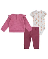 Huggies Baby Girls Crew Tee, Bodysuit and Pants, 3-Piece Set