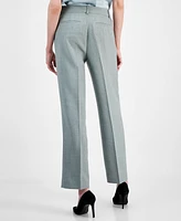 Tahari Asl Women's Heathered Mid Rise L-Pocket Pants