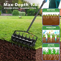 Lawn aerators, gardens, yards, loose soil in farmland, Gardening Lawn Aerator Tool, Upgraded Heavy Duty Aerator Lawn Soil Penetrator Spikes, for Garde