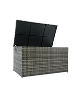 Outdoor Storage Box, 200 Gallon Wicker Patio Deck Boxes with Lid, Outdoor Cushion Storage for Kids Toys, Pillows, Towel