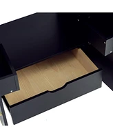 Simplie Fun 30-inch bathroom vanity with ceramic basin, soft close door, built-in hidden drawer