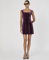 French Connection Women's Stretch Velvet Square-Neck Dress