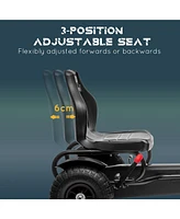 Kids Pedal Go Kart, Outdoor Ride on Toys with Adjustable Seat, Sharp Handling, Handbrake, 4 Non-Slip Rubber Wheels for Boys & Girls Aged 5-12 Years Ol