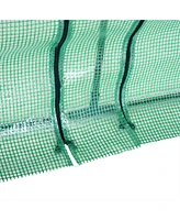 9' x 3' x 3' Portable Mini Greenhouse Outdoor Garden with Large Zipper Doors and Water/Uv Pe Cover, Green