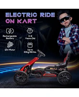 Streamdale Furniture 12V Electric Go Kart for Kids, Outdoor Ride-On Toy with Forward Backward Drive & Adjustable Speed, Gift for Child 3