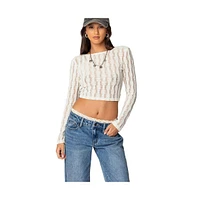 Edikted Women's Twisted Back Textured Knit Top