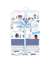 Hudson Baby Infant Boy Cotton Flannel Receiving Blankets, Cowboy, One