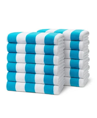 Ben Kaufman Striped Towel - Absorbent, 100% Cotton Towels - Oversized Towels for Beach Essentials - Quick-Dry Swimming Towels