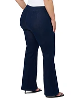 Seven7 Plus Flare High Rise Pull On Jeans