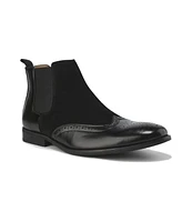 Gino Vitale Men's Wingtip Brogue Two-Tone Chelsea Boots