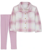 Carter's Toddler Girl 2-Piece Plaid Fleece Shacket & Legging Set