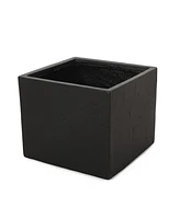 Simplie Fun Sleek Square Cast Stone Planter: Elevate Your Outdoor Oasis