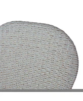 Outdoor Pe Rattan And Aluminum Armless French Bistro Chairs, Set Of 2, Gray And Bamboo Finish