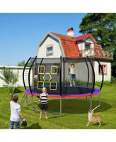 Streamdale Furniture 12FT Trampoline with Enclosure - Recreational Trampolines with Ladder, Astm Approval Outdoor Trampoline for Kids