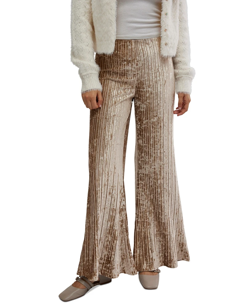 Free People Women's Star Sign Wide-Leg Velvet Pants