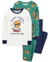 Carter's Little & Big Boys Fast Food Before Bed 100% Snug-Fit Cotton Pajamas, 4 Piece Set