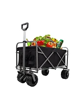 Streamdale Furniture Outdoor Garden Park Utility kids wagon portable beach trolley cart camping foldable with big wheels folding wagon