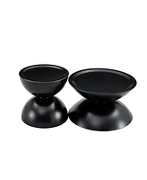 Streamdale Furniture Blck coffee round tables with Storge Movable Table Top Multifunctional End Side Table