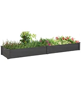 Streamdale Furniture 8x2ft Wooden Raised Garden Bed Kit, Elevated Planter with 2 Boxes, Self Draining Bottom and Liner, Patio to Grow Vegetables, Herb