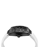 Philipp Plein Men's Automatic Skeleton Sport Master White Silicone Strap Watch 44mm