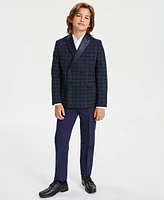 B by Brook Brothers Big Boys Plaid Double-Breasted Jacket