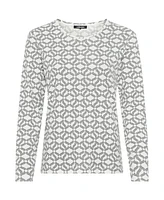 Olsen Women's Long Sleeve Allover Print T-Shirt