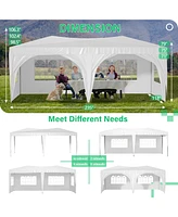 10'x20' Pop Up Canopy Tent with 6 Sidewalls, Ez Pop Up Outdoor Canopy for Parties, Waterproof Commercial Tent with 3 Adjustable Heights, Carry Bag, 6