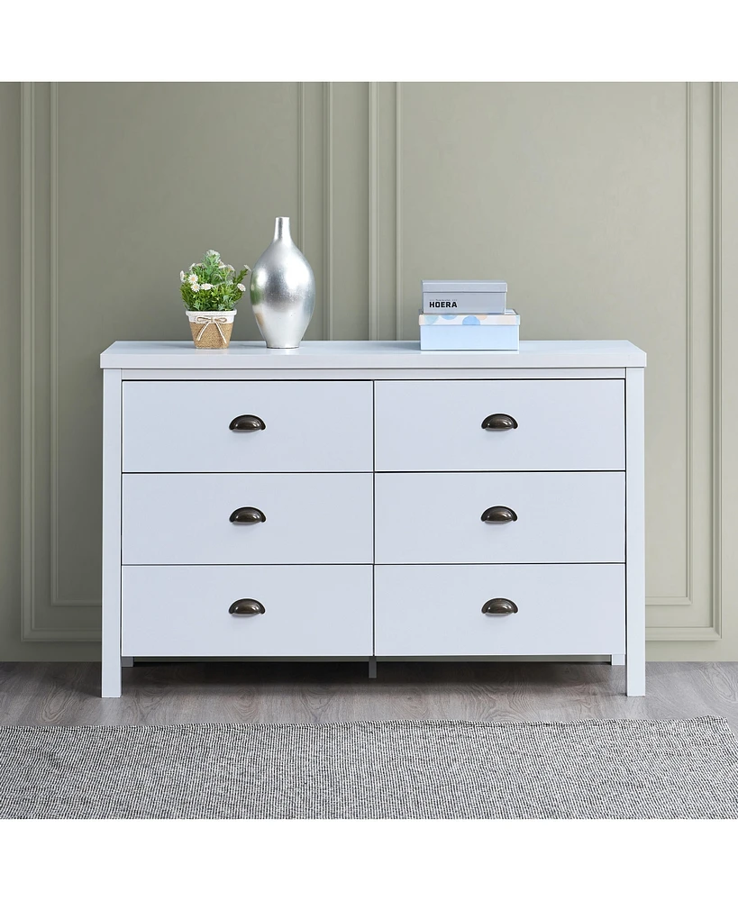 Streamdale Furniture Modern 6-Drawer Dresser with Interlock System and Chic Design