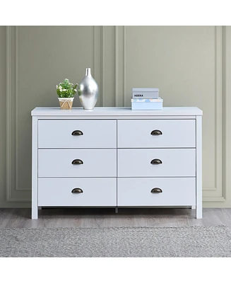 Simplie Fun Modern 6-Drawer Dresser with Interlock System and Chic Design