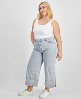 And Now This Trendy Plus Striped Cuffed Jeans, Exclusively at Macy's