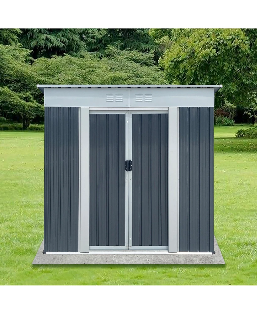 Streamdale Furniture Outdoor Storage Sheds 6FTx4FT Pent Roof Grey