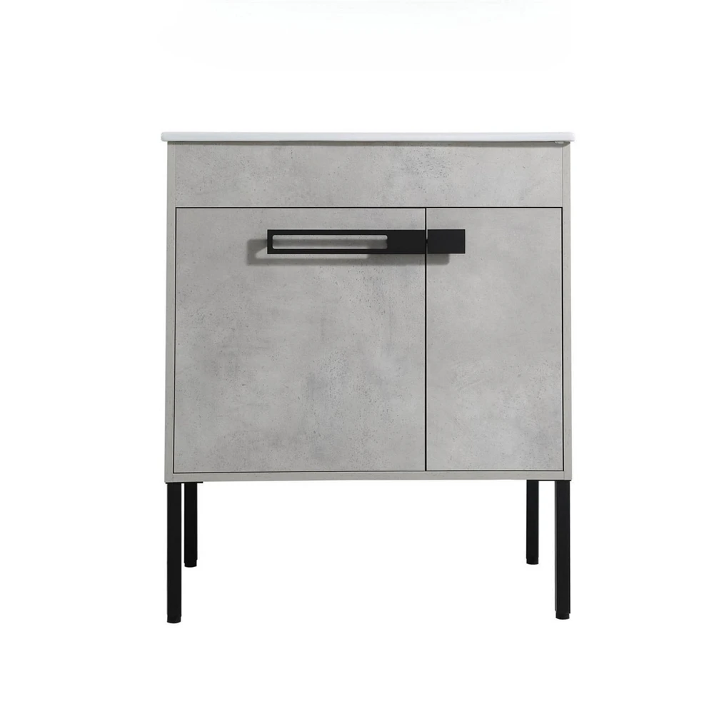 30 Inch Bathroom Vanity, Freestanding Bathroom Vanity or Floating is Optional Conversion, 3018-00330CG-1(Kd-Packing)-Excluding Sink