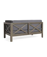 Streamdale Furniture Brava X-Back Right Corner Bench, Dark Grey
