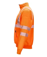 RefrigiWear Big & Tall HiVis Quarter-Zip Sweatshirt - High Visibility Safety Pullover with Reflective Tape
