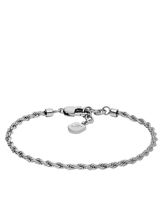 Fossil Silver Plated Stainless Steel Chain Bracelet