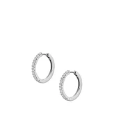 Fossil Ellis Pave Glitz Stainless Steel Hoop Earrings