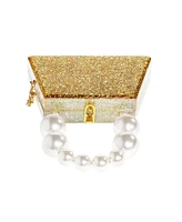 Milanblocks Forever Love Glitter Top Handle Acrylic Clutch