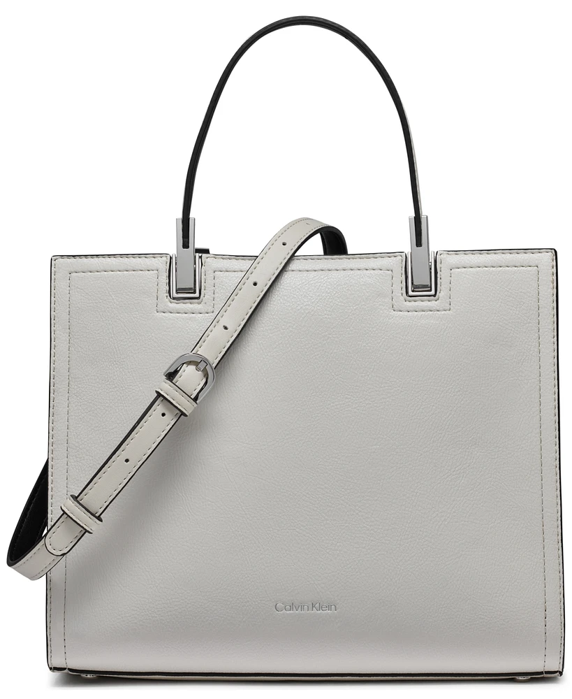 Calvin Klein Verne Mixed Material Convertible Satchel