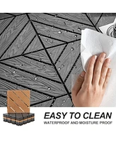 Plastic Composite Deck Tiles Set of 35pcs, Composite Decking Resist Rust, Water, Weather, Easy to Diy & Maintain, Ideal for Patios, Balconies, Rooftop