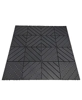 Plastic Interlocking Deck Tiles, 36-Pack, 12" x12" Waterproof Outdoor All Weather Use Patio Tiles with Enhanced Drainage Design, Perfect for