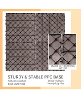 Plastic Interlocking Deck Tiles, 11.8" x11.8" (Pack of 44), Patio Flooring Outdoor Waterproof All Weather Use for Garden Poolside Front/Back