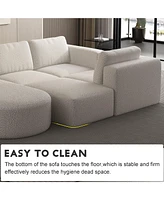 Streamdale Furniture 133.8470.86 Modular Sectional Sofa Sleeper Couch, Sectional Sofa with Chaise and Ottoman, Convertible U Shaped Modular Sofa Set.