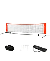 Streamdale Furniture 10ft Portable Soccer Tennis/Pickleball/Badminton/Mini Tennis Net w/ Sideline for Training with Included Storage Bag, Red