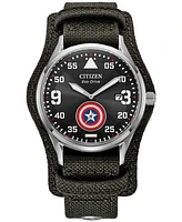 Citizen Eco-Drive Men's Marvel Captain America Forever Gray Fabric Strap Watch 40mm