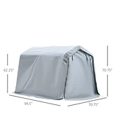 Simplie Fun 6' x 8' Carport Portable Garage, Heavy Duty Storage Tent, Patio Storage Shelter w/ Anti